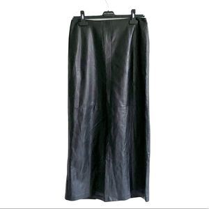 DANIER Leather Pencil Midi Skirt Black 12